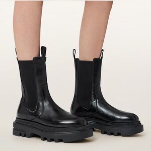 All Saints Alex chunky platform black Chelsea boots 9